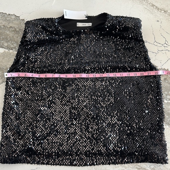 NWT Mango black sequin top. Size M/L - Picture 9 of 9